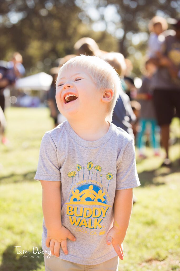 little boy laughing