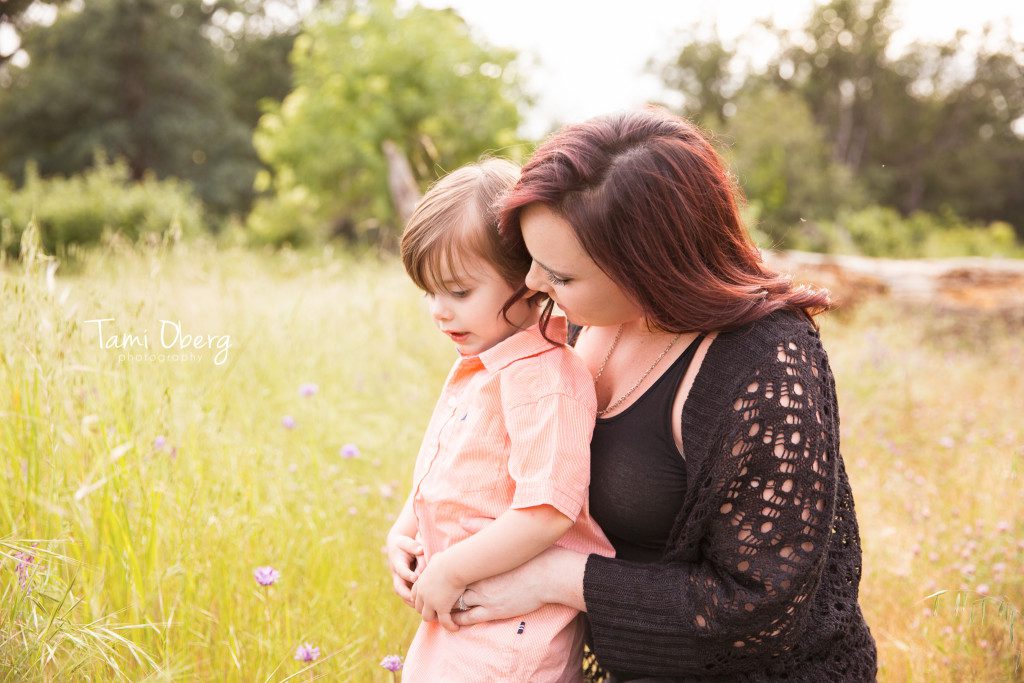 mom on a walk with her son