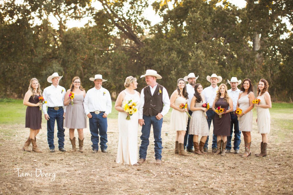 country wedding bridal party