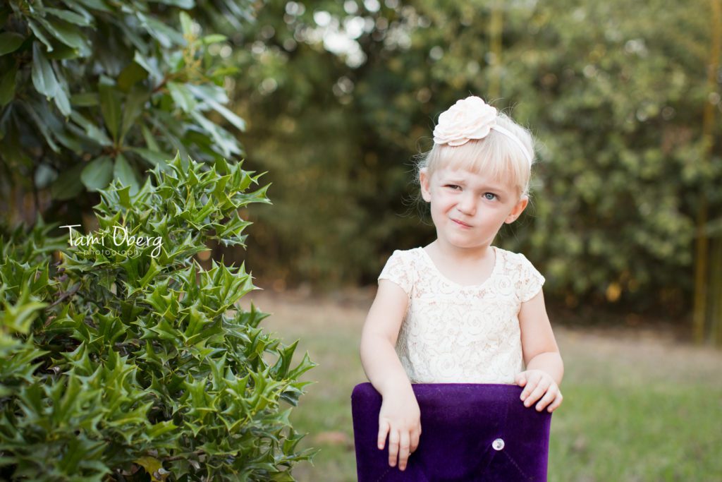 little girl making a funny face